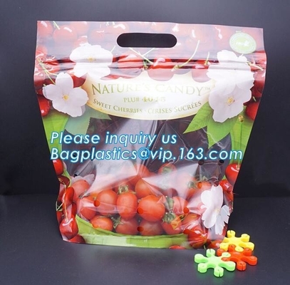 LDPE k aseptic grape bag,cherry bag,fruit bag with hole/slider k fruit bag with air holes for grape packagin
