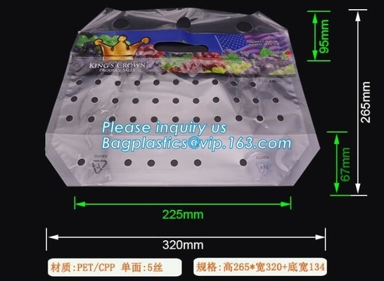 vented Printed Fruit Coex Packaging bag, k Cherry Tomato Packaging Bags With Holes, fruits and cheeries packaging