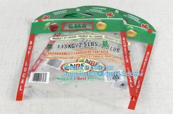 slider k fruit bag with air holes for grape packaging bag, Stand up slider zipper fruit picking bag for apple, Fac