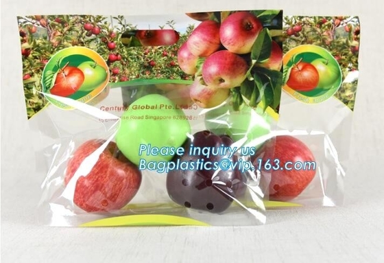 eco-friendly slider k fruit bag with air holes for grape packaging bag, slider k storage frozen bag with OEM