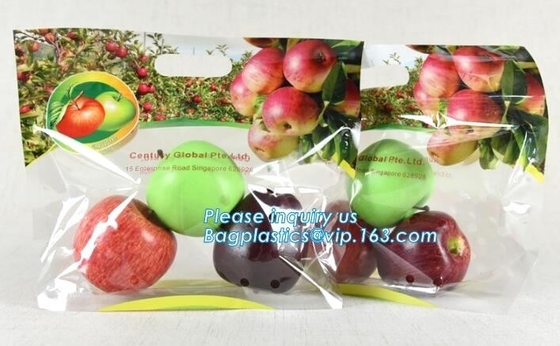 eco-friendly slider k fruit bag with air holes for grape packaging bag, slider k storage frozen bag with OEM