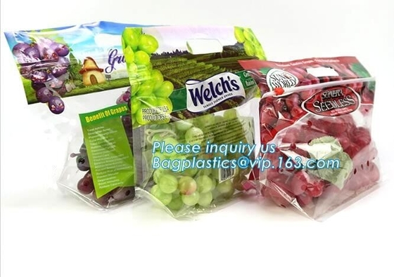 Fresh Perforated Fruit Bag, Fruit bag with slider zip, k fresh keeping pouch bottom gusset banana/mango/grape frui