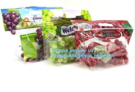 Fresh Perforated Fruit Bag, Fruit bag with slider zip, k fresh keeping pouch bottom gusset banana/mango/grape frui