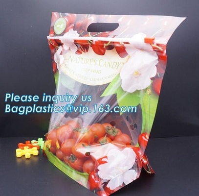 Fresh Perforated Fruit Bag, Fruit bag with slider zip, k fresh keeping pouch bottom gusset banana/mango/grape frui