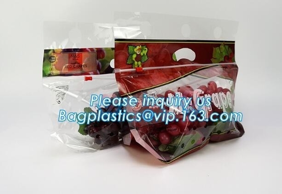 frosted reclosable zipper plastic bags with slider k, round bottom slider grape bag/table grape bag used in graper
