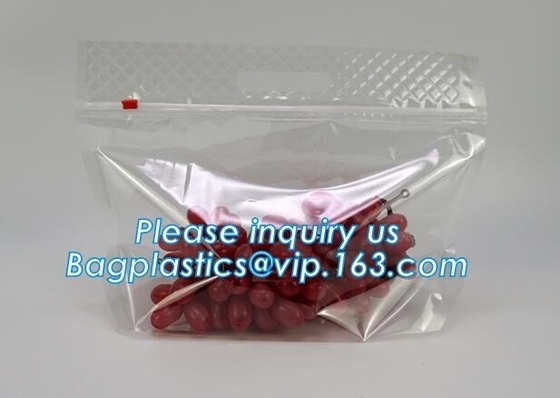 frosted reclosable zipper plastic bags with slider k, round bottom slider grape bag/table grape bag used in graper