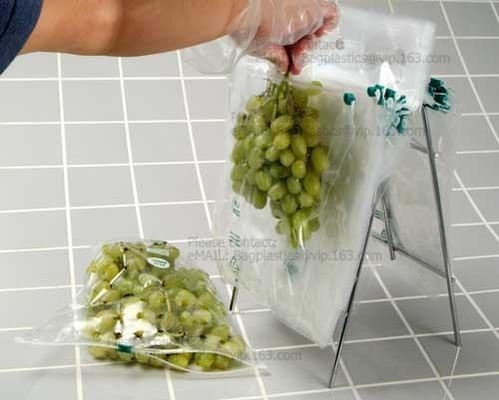 Plastic Slider Bags with k Zipper bags, grape packaging bags slider zipper fruit bag, Fruit Fresh Keeping Reusable