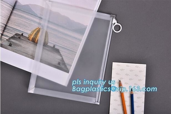 portable transparent flat bottom slider k bag for cosmetic, Food grade Coex PP Slider Zipper bag, PVC Slider Zippe