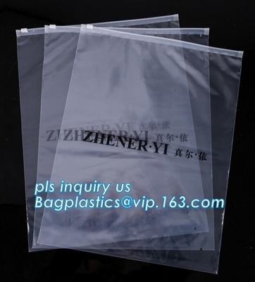 Apparel Garment Clothing package PE slider zip bag, zipper k packaging bags with slider zipper,pvc packaging bags