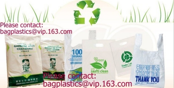 biodegradable customized recyclable plastic HDPE/LDPE t-shirt bag,supermarket shopping polythene bag