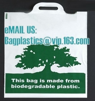 compostable custom printed t-shirt plastic bag with own logo, cornstarch made 100% biodegradable