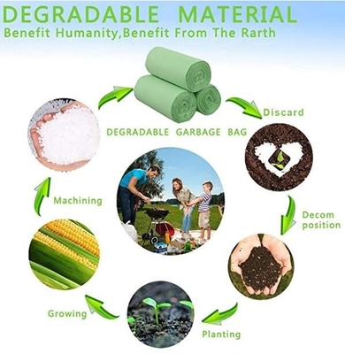 Biodegradable Garbage Bags Recycled Degradable Garbage Bags Compostable Rubbish Waste Basket Bins Liners Bags for Kitche