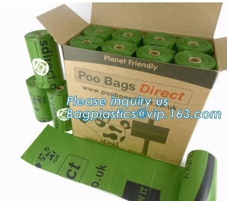 Eco Friendly Epi Biodegradable Dog Poop Bags On Roll, Cornstarch Based Eco Compostable Dog Poop Pick Bag - 4Refill Rolls