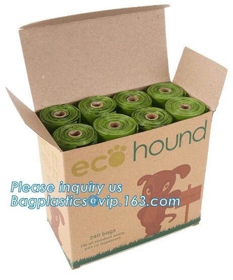 Eco Friendly Epi Biodegradable Dog Poop Bags On Roll, Cornstarch Based Eco Compostable Dog Poop Pick Bag - 4Refill Rolls