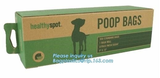 Corn Starch Eco Friendly PE Custom Logo Printed Dog Poop Bag Clean Up Bags, Eco Biodegradable Dog Poop Bag For Pet