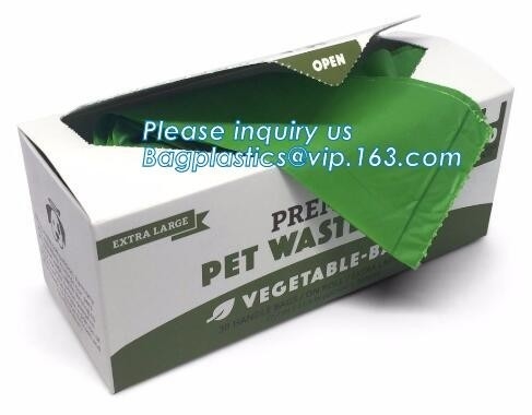 Corn Starch Eco Friendly PE Custom Logo Printed Dog Poop Bag Clean Up Bags, Eco Biodegradable Dog Poop Bag For Pet