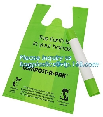 Compostable Eco-Friendly Material Non Toxic Food Grade T Shirt Bread Packaging Bathroom Desktop Waste Bins Liners