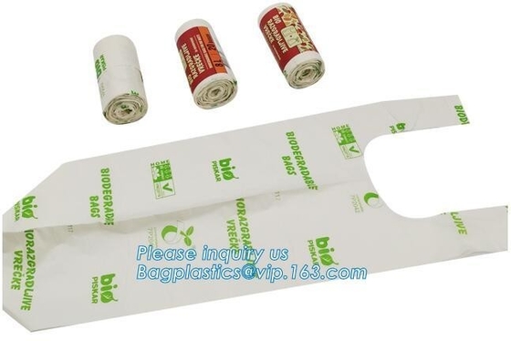 Compostable Eco-Friendly Material Non Toxic Food Grade T Shirt Bread Packaging Bathroom Desktop Waste Bins Liners