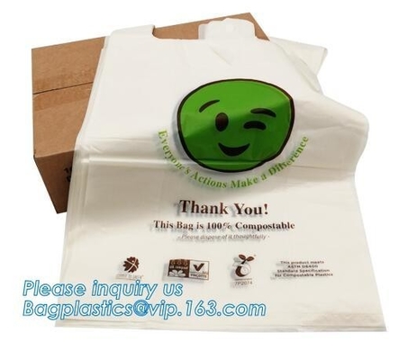 Manufacture Promotional Eco-Friendly Custom Plastic Drawstring Kitchen Trash Bags, Biodegradable PLA Plastic Food Bag