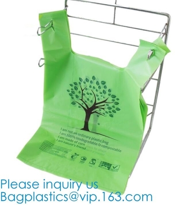 Manufacture Promotional Eco-Friendly Custom Plastic Drawstring Kitchen Trash Bags, Biodegradable PLA Plastic Food Bag