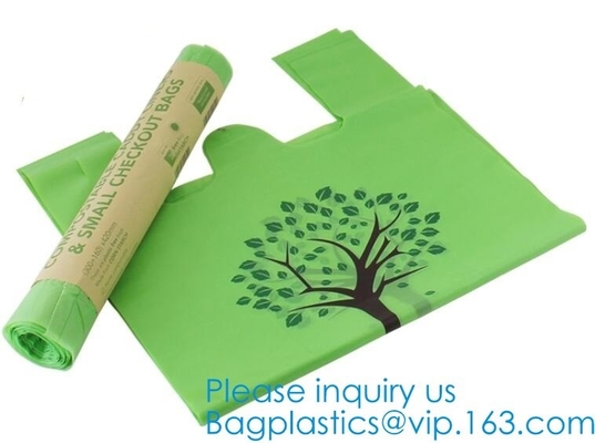 Manufacture Promotional Eco-Friendly Custom Plastic Drawstring Kitchen Trash Bags, Biodegradable PLA Plastic Food Bag