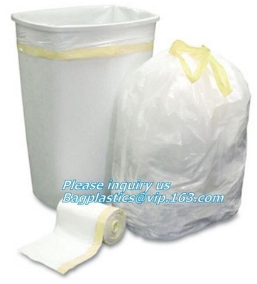 Corn Starch Biodegradable Compostable Eco Friendly Drawstring Laundry Bag, Jumbo Compostable Drawstring Plastic Trash Ba
