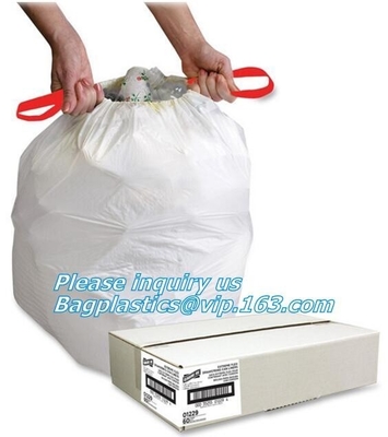Corn Starch Biodegradable Compostable Eco Friendly Drawstring Laundry Bag, Jumbo Compostable Drawstring Plastic Trash Ba