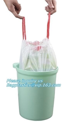 Compostable Corn Drawstring Trash Bags In Dispenser Box, Customized Biodegradable Compostable Drawstring Plastic Bags