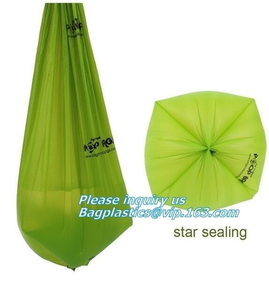Plastarch Disposable PE Gloves Dog Poop Picker Bags Plastic Cleaning Gloves, Bags On Roll With Dispenser And Leash Clip