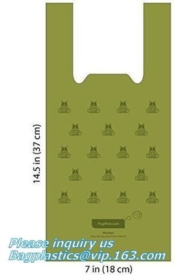 Dog Poop Bags Cat Waste Pick Up Clean Garbage Bags Outdoor, Green Custom Compostable Plastic Doggie Waste Bags On Roll