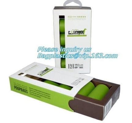 Dog Poop Bags Cat Waste Pick Up Clean Garbage Bags Outdoor, Green Custom Compostable Plastic Doggie Waste Bags On Roll
