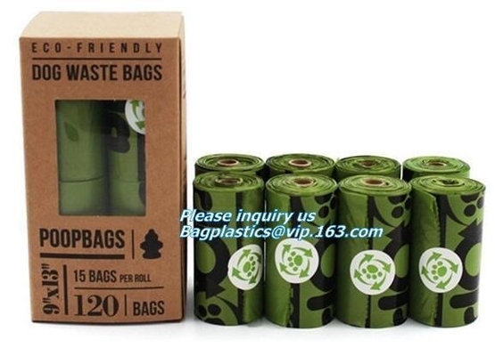 Disposable Compostable Dog Poop Bag For Pet Cleaning, Earth-Friendly Leak-Proof Dog Poop Waste Bags With Easy-Tie Handle