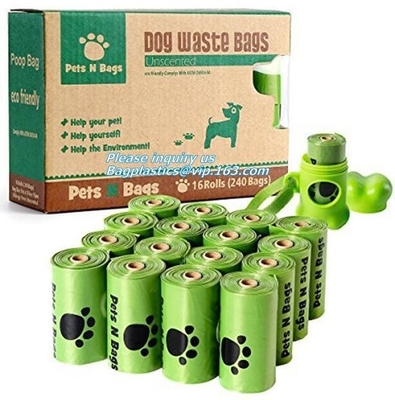 Disposable Compostable Dog Poop Bag For Pet Cleaning, Earth-Friendly Leak-Proof Dog Poop Waste Bags With Easy-Tie Handle