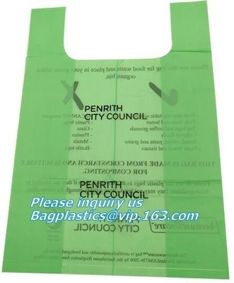 Singlet Vest Carrier Plastic Biodegradable Shopping Bag With EN13432 Certificated, Vest Carrier Plastic Shopping Bags