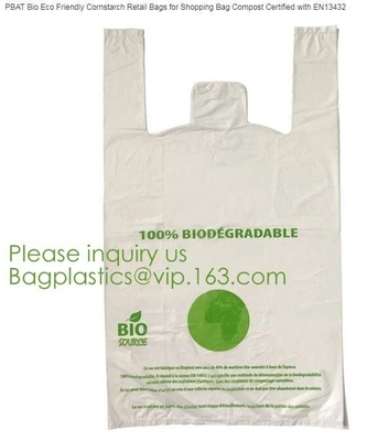 Organic Recycling And Compostable Bag,Eco Friendly Compostable,Compostable Biobased Plastic Tshirt Bag Bagease Bagplasti