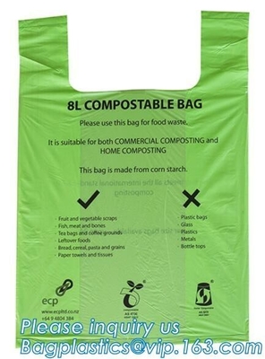 Eco Friendly Disposable Biodegradable and Compostable Kitchen Waste Trash Collection, Biobased Refuse Sacks, Gallon Frie