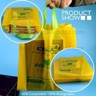Promotional White EN13432 Certified Compostable shopping bag for supermarket, 100% compostable plastic t-shirt shopping