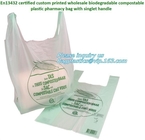 Compostable plastic vest handle bag shopping t-shirt bag, Biodegradable cornstarch eco friendly food waste bags