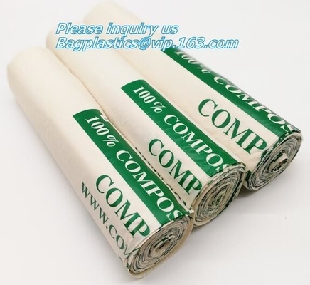 drawstring 100% eco friendly direct manufacturing factory compostable garbage bags on roll, Sealing & Handle and Customi