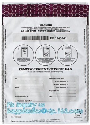 TAMPER EVIDENT DEPOSIT BAGS, Personal Property Protection Bags Security Mailer Bags Custom Security Bags, BAGPLASTICS PA