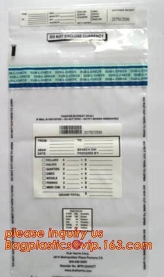 Biodegradable Tamper Evident Proof bag Self Seal Airport Bank Security Plastic Money Bag, Biodegradable Tamper Proof Cus
