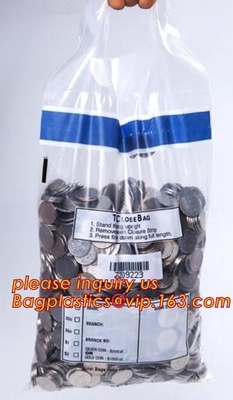 Strong adhesive seal tamper proof safety deposit package plastic bank bag, Bank Tamper Evident Security Bag/Secure Couri