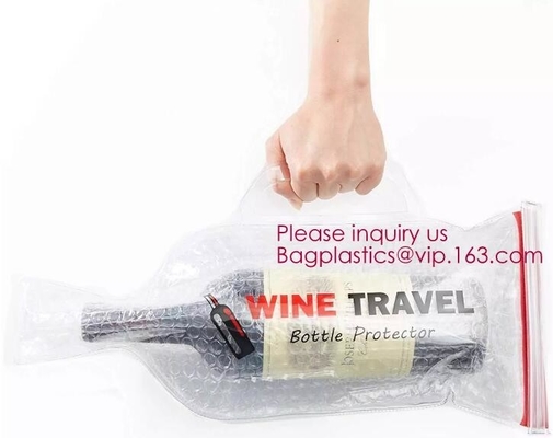 Bottle Protector Bubble Travel Bag,Travel Trip Bag With Bubble Inside And Double ks,Sleeve Travel Bag - Inner Skin