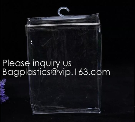 Custom Logo Printing EVA Garment Underwear Clothes Packaging Transparent Button Pvc Soft Plastic Hanger Hook Bag, BAGEAS
