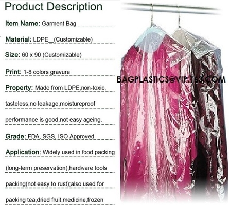Dry clean perforated clear poly plastic garment/laundry/clothing bags on a roll clothing storage