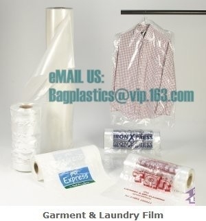wholesale laundry garment bag on roll clear ldpe with printing, Plastic garment bags on roll, garment bags, clothes bags