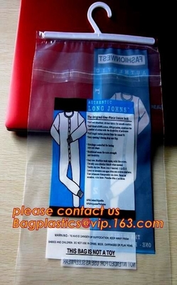 Underwear hanging hook Clothes Package Garment Bag With Hook, Swimwear Zipper Bag With Hgng Hook