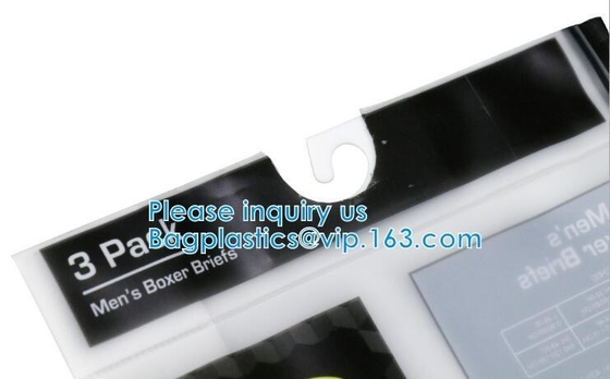 biodegradable Cloth Underwear Hanger Packaging Bag With Snap Button, Eco-Friendly Hook Garment Bag