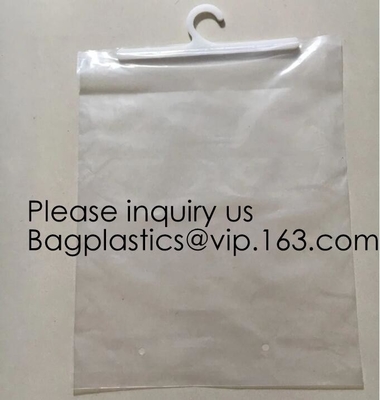 biodegradable Cloth Underwear Hanger Packaging Bag With Snap Button, Eco-Friendly Hook Garment Bag