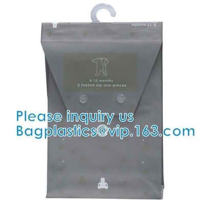 BiodegradableHanger Bag With Zip Lock On The Top, Frosted K Bag Hanger Bag For Clothes, EVA Frost Drawstring Bag
